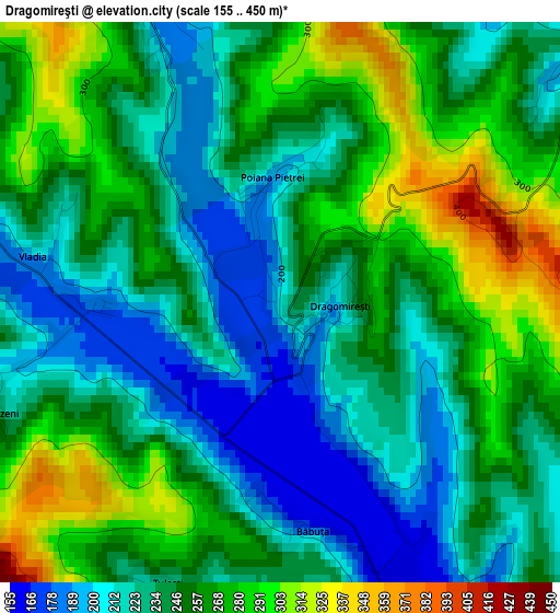 Dragomireşti elevation map