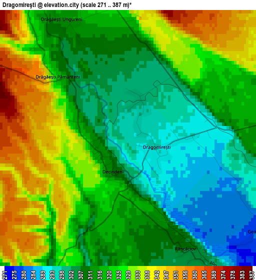 Dragomireşti elevation map