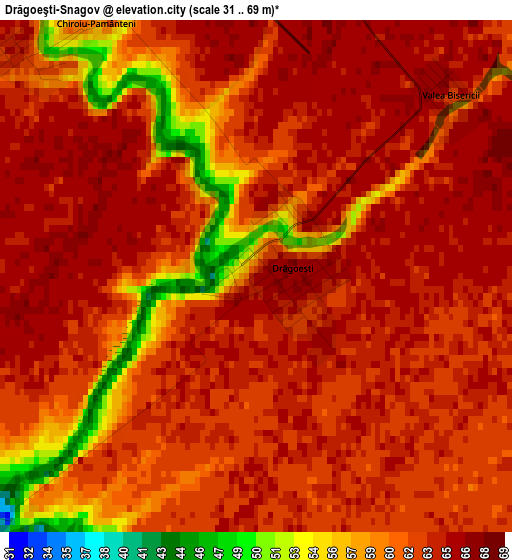 Drăgoeşti-Snagov elevation map