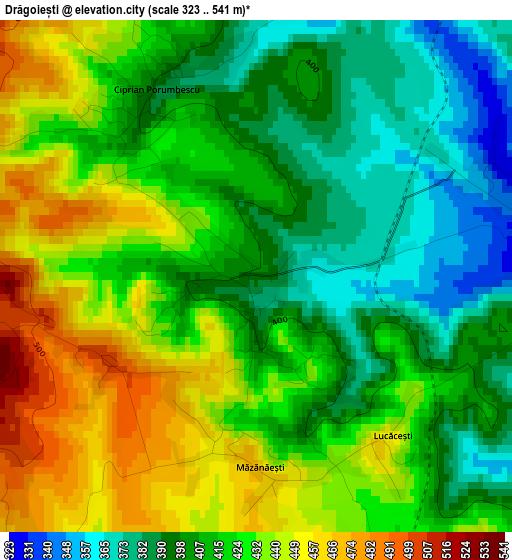 Drăgoiești elevation map