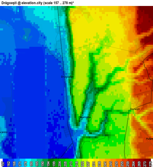 Drăgoeşti elevation map