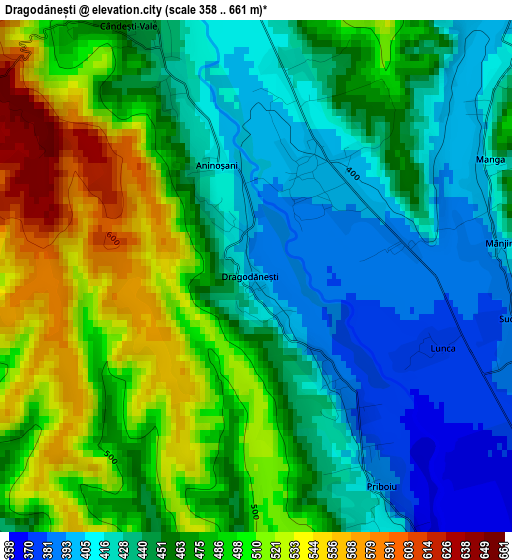 Dragodănești elevation map