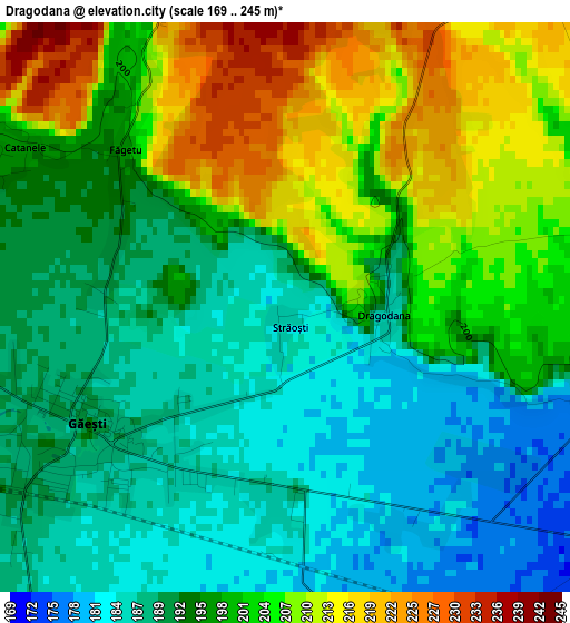 Dragodana elevation map