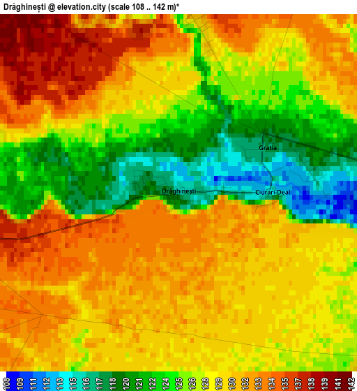 Drăghinești elevation map