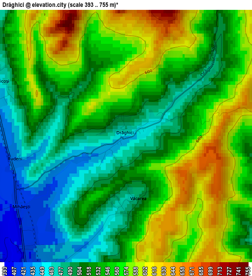 Drăghici elevation map