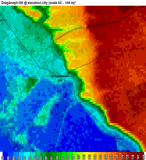 Drăgăneşti-Olt elevation map