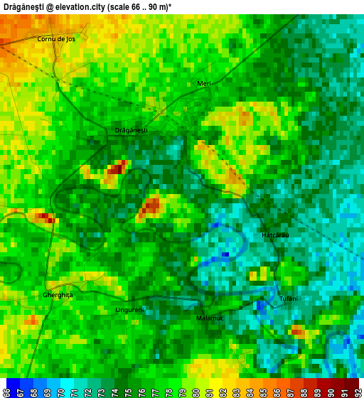 Drăgăneşti elevation map
