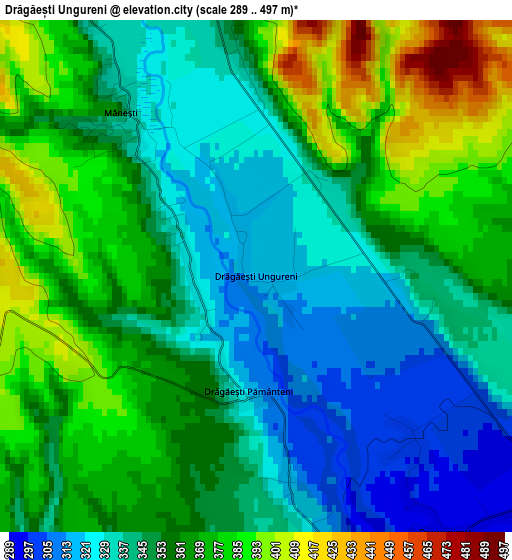 Drăgăești Ungureni elevation map