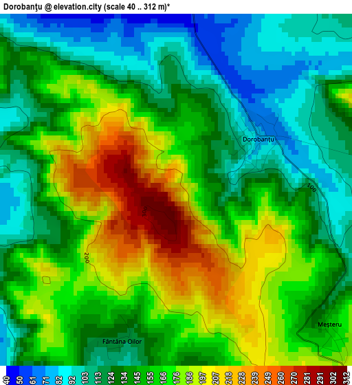 Dorobanţu elevation map