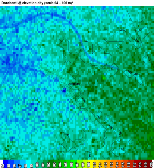 Dorobanți elevation map