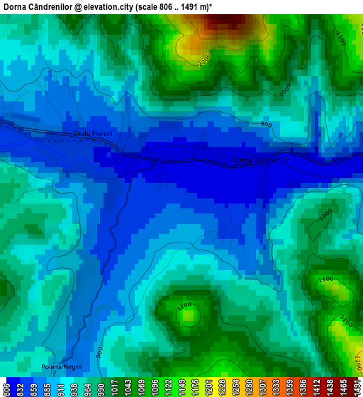 Dorna Cândrenilor elevation map