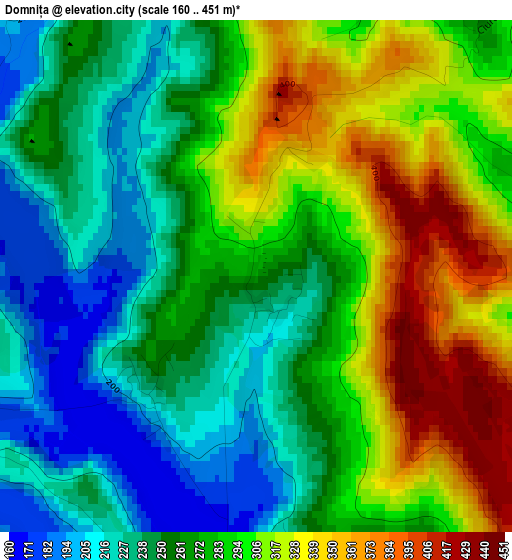 Domnița elevation map