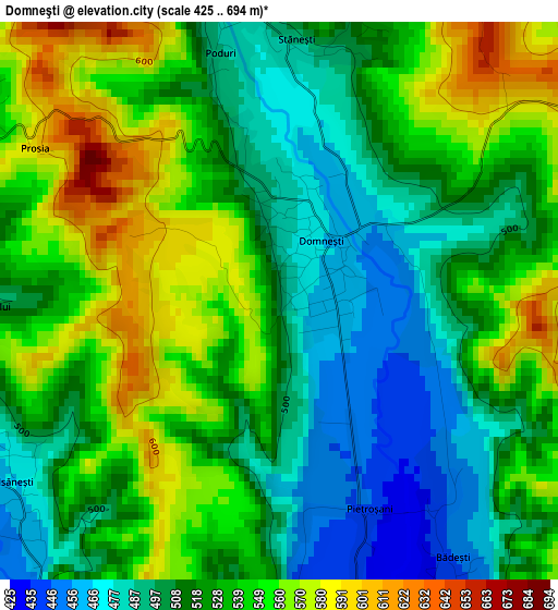 Domneşti elevation map