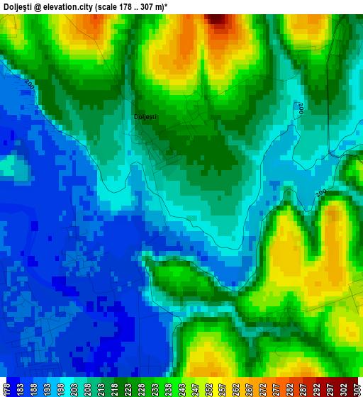 Doljeşti elevation map