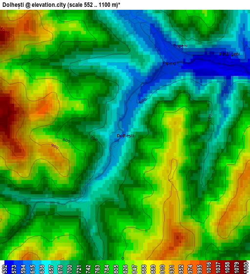 Dolhești elevation map