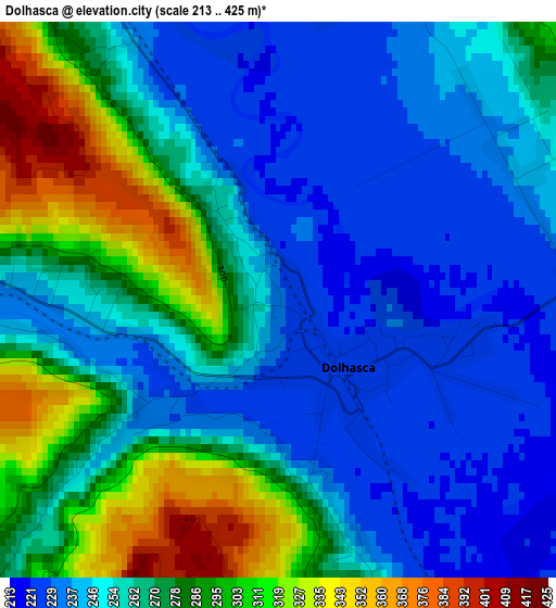 Dolhasca elevation map