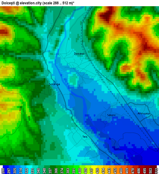 Doiceşti elevation map