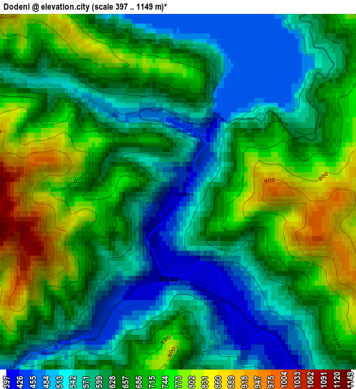 Dodeni elevation map