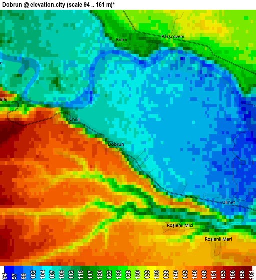 Dobrun elevation map