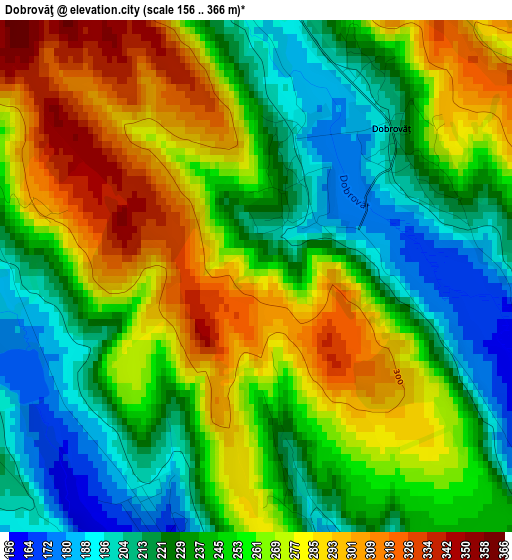 Dobrovăţ elevation map