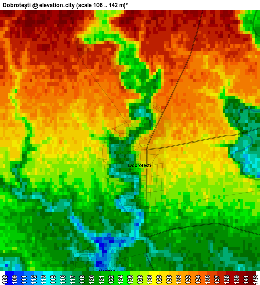 Dobroteşti elevation map