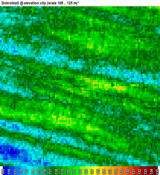 Dobrotești elevation map