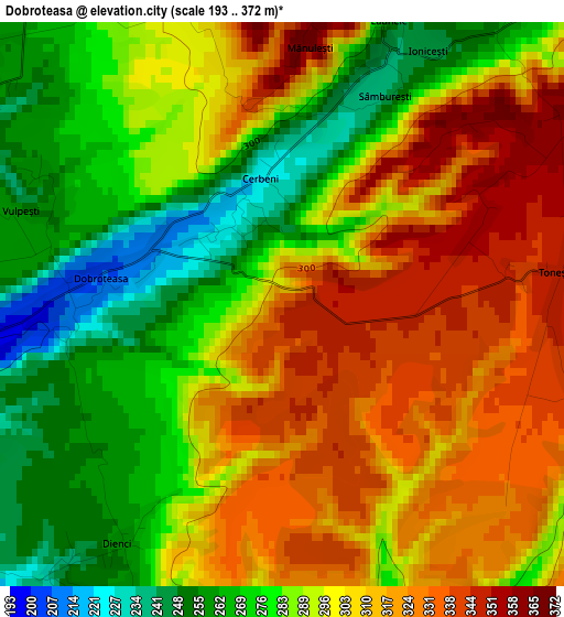 Dobroteasa elevation map