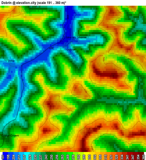 Dobrin elevation map