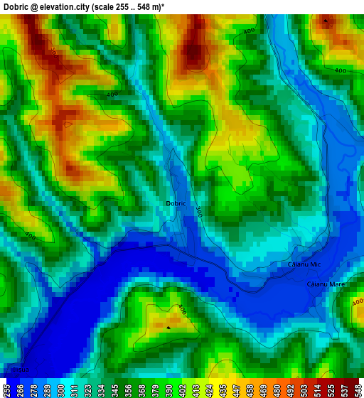 Dobric elevation map