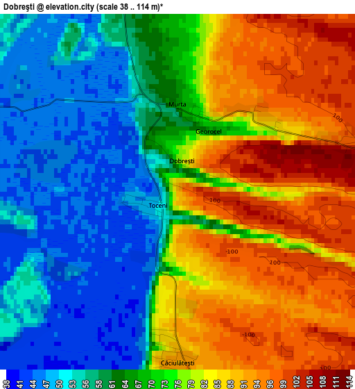 Dobreşti elevation map