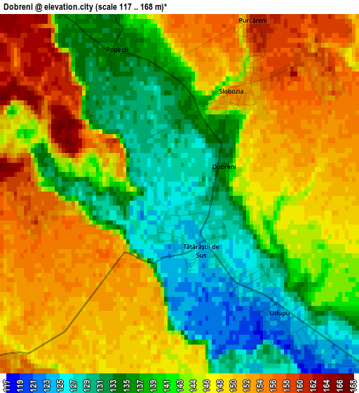 Dobreni elevation map