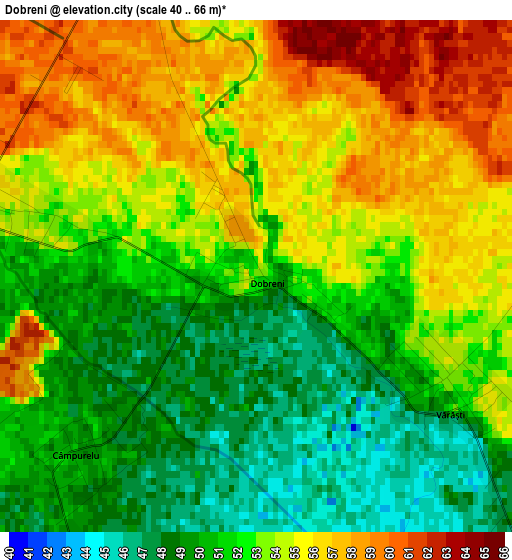 Dobreni elevation map