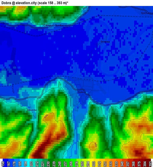 Dobra elevation map