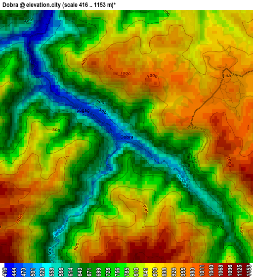 Dobra elevation map