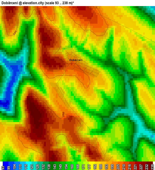 Dobârceni elevation map