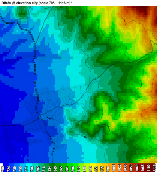 Ditrău elevation map