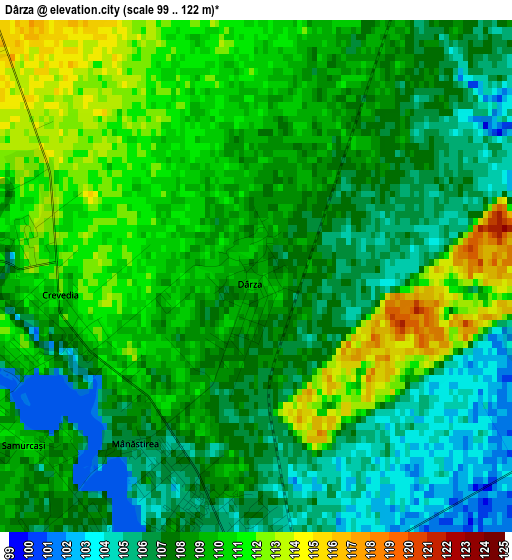 Dârza elevation map