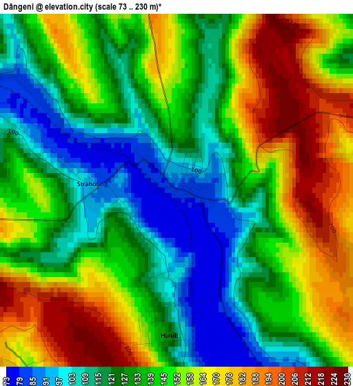 Dângeni elevation map