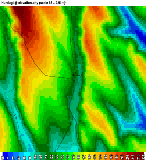 Hurdugi elevation map