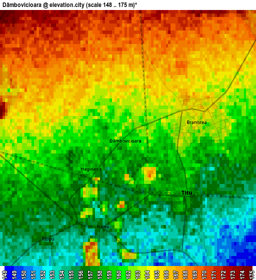 Dâmbovicioara elevation map