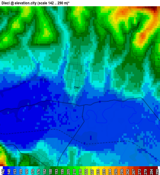 Dieci elevation map