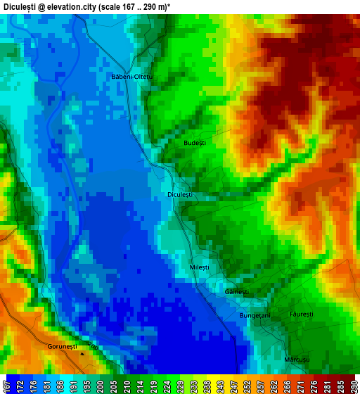 Diculești elevation map