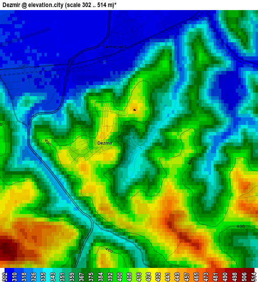 Dezmir elevation map