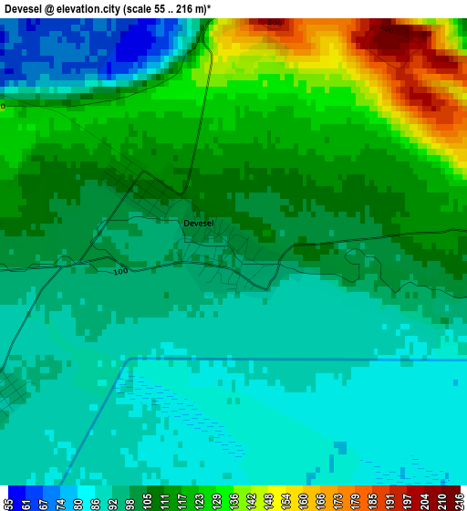 Devesel elevation map