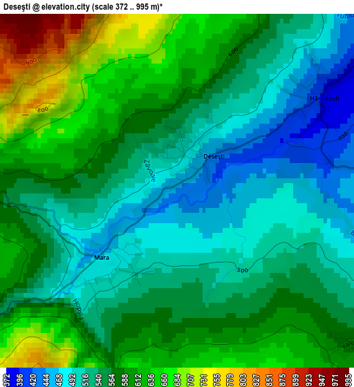 Deseşti elevation map