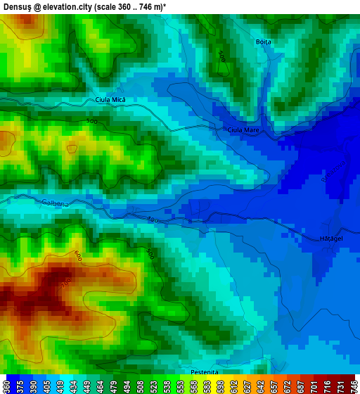 Densuş elevation map