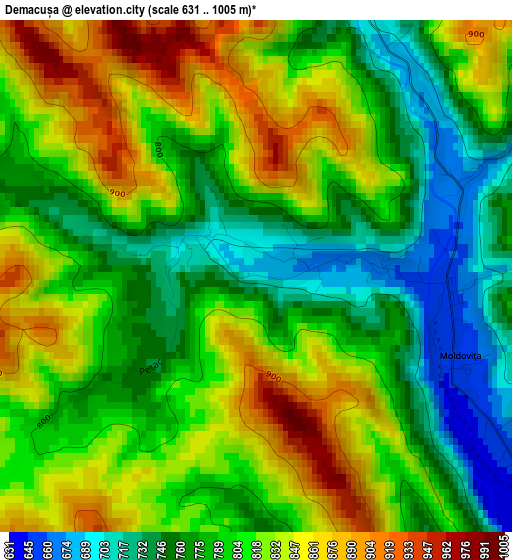 Demacușa elevation map