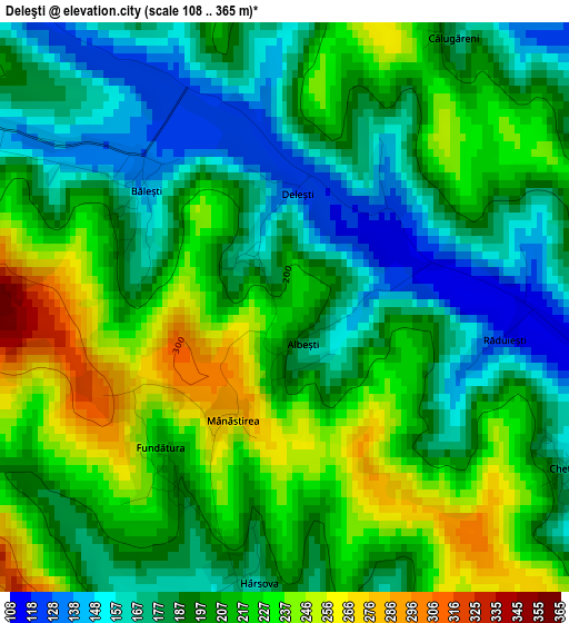 Deleşti elevation map