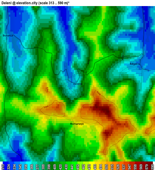 Deleni elevation map