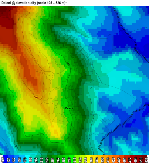 Deleni elevation map